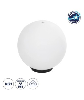 GLOBOSTAR® AGROS 61710 Φωτιστικό Κήπου με Ντουί 1 x E27 AC 220-240V Αδιάβροχο IP65 - Λευκό & Μάυρο - Μ30 x Π30 x Υ32cm